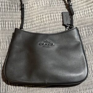 Coach Charcoal Leather Shoulder Bag
